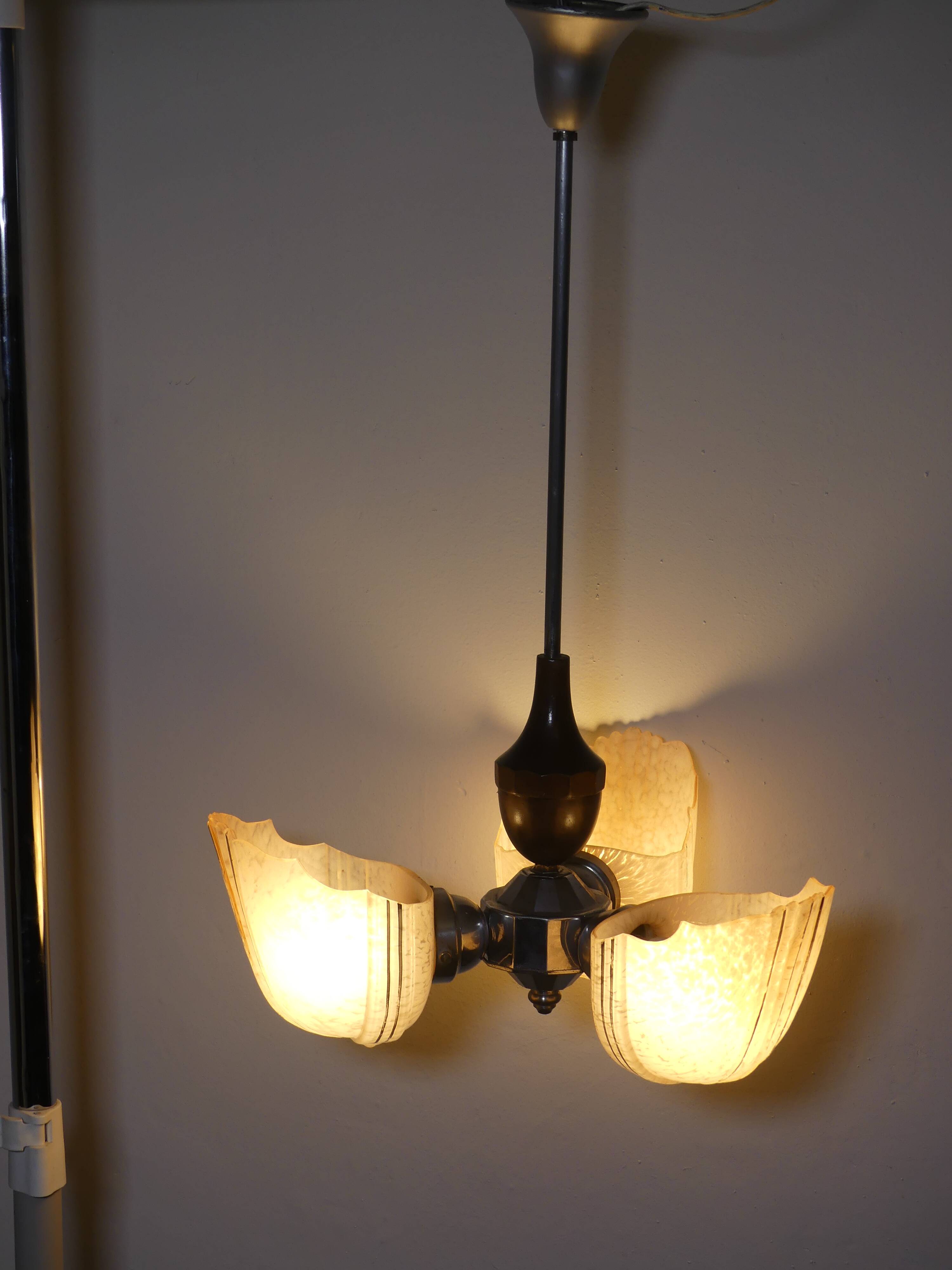 Art Deco chandelier Czechoslovakia 1930