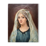 HST painting Madonna Holy Virgin late 19th century signed Chiery for restoration