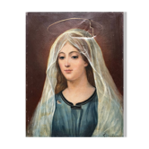 HST painting Madonna Holy Virgin late 19th century signed Chiery for restoration