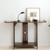 Narrow Wood Entryway Table with Shelf, Modern Console Table for Hallway, Living Room, or Behin Couch