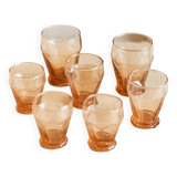 Set of 7 vintage pink glasses
