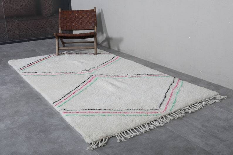 Authentic natural wool rug 1.4/2.6 m