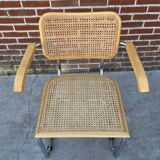 Cesca model design chair with armrests chrome version