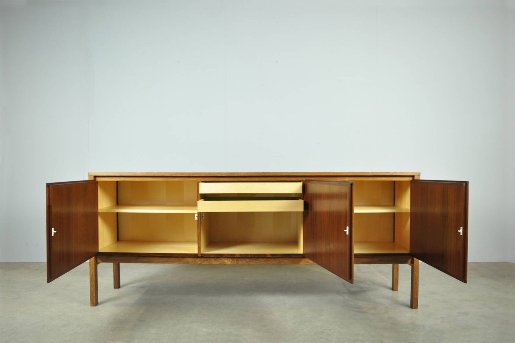 Buffet rio allemand vintage en palissandre, finition tissée, leo bub, 19