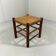 Tabouret en chêne avec assise en paille des années 1950-60.