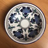 Handmade vintage blue flower soup plate