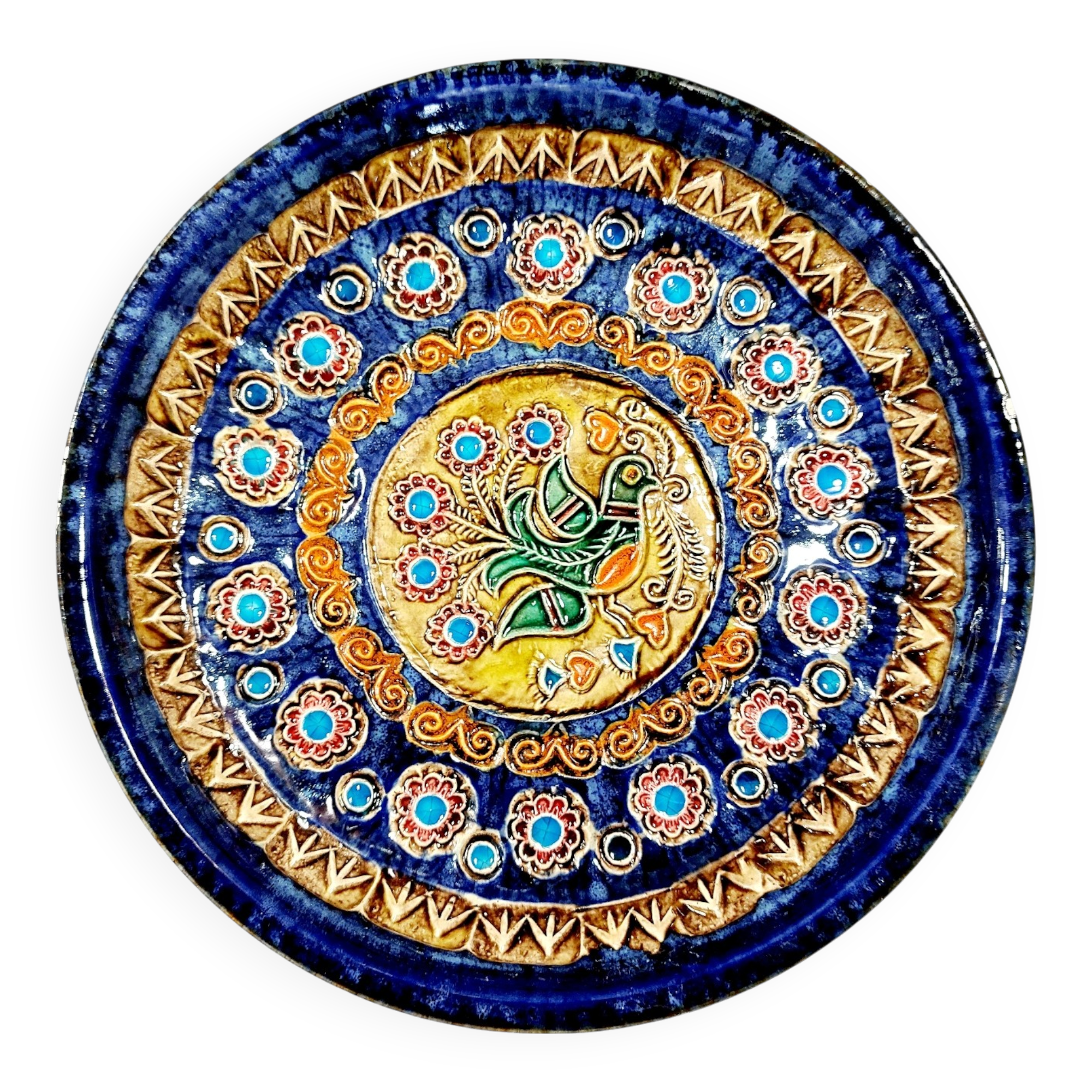 Jean-Claude Taburet plate "Atelier du Steir": raw art in colours (1960s)