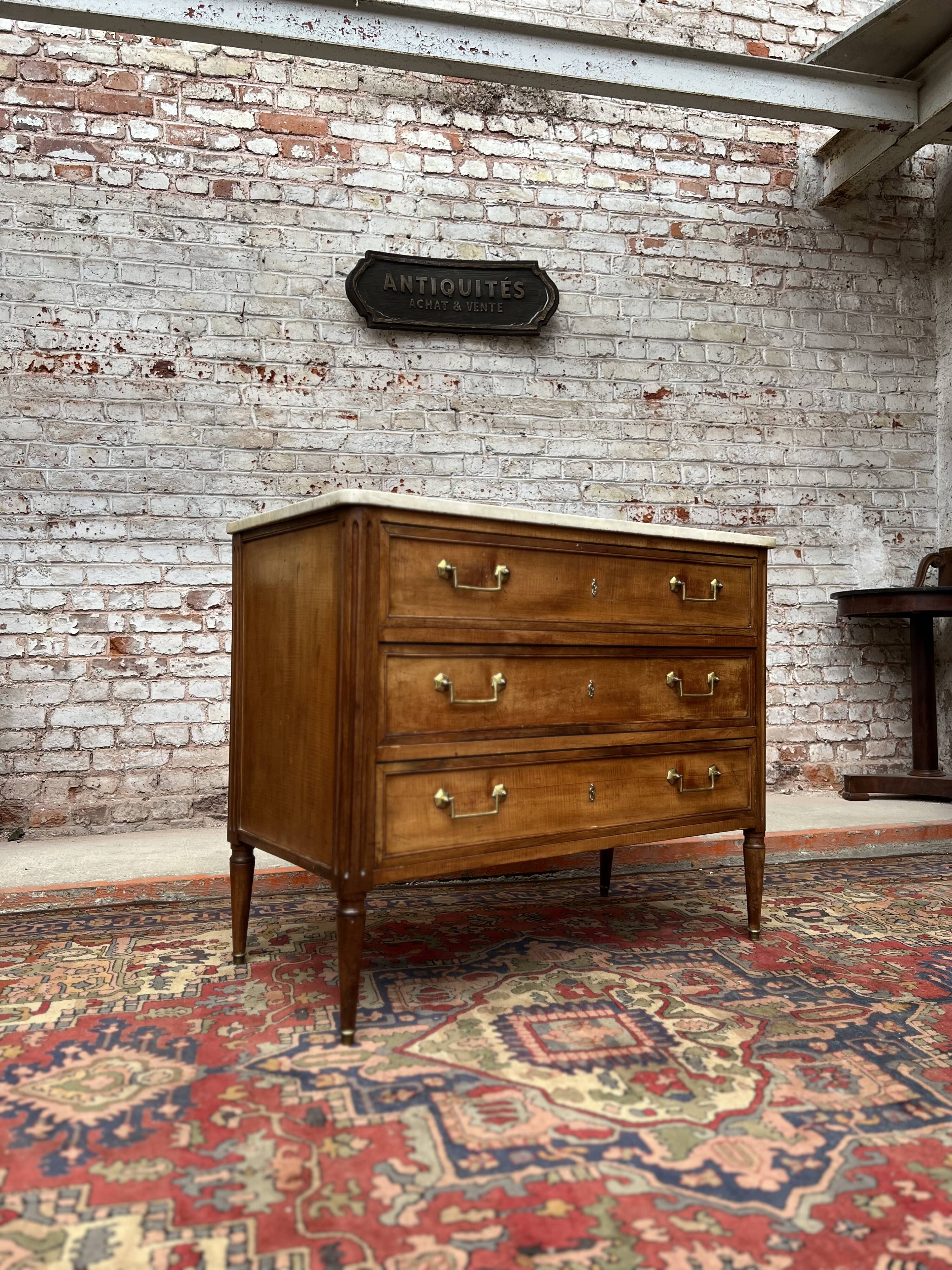 Louis XVI style mahogany chest of drawers