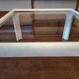 Coffee table in white lacquered wood with glass top, 1960s