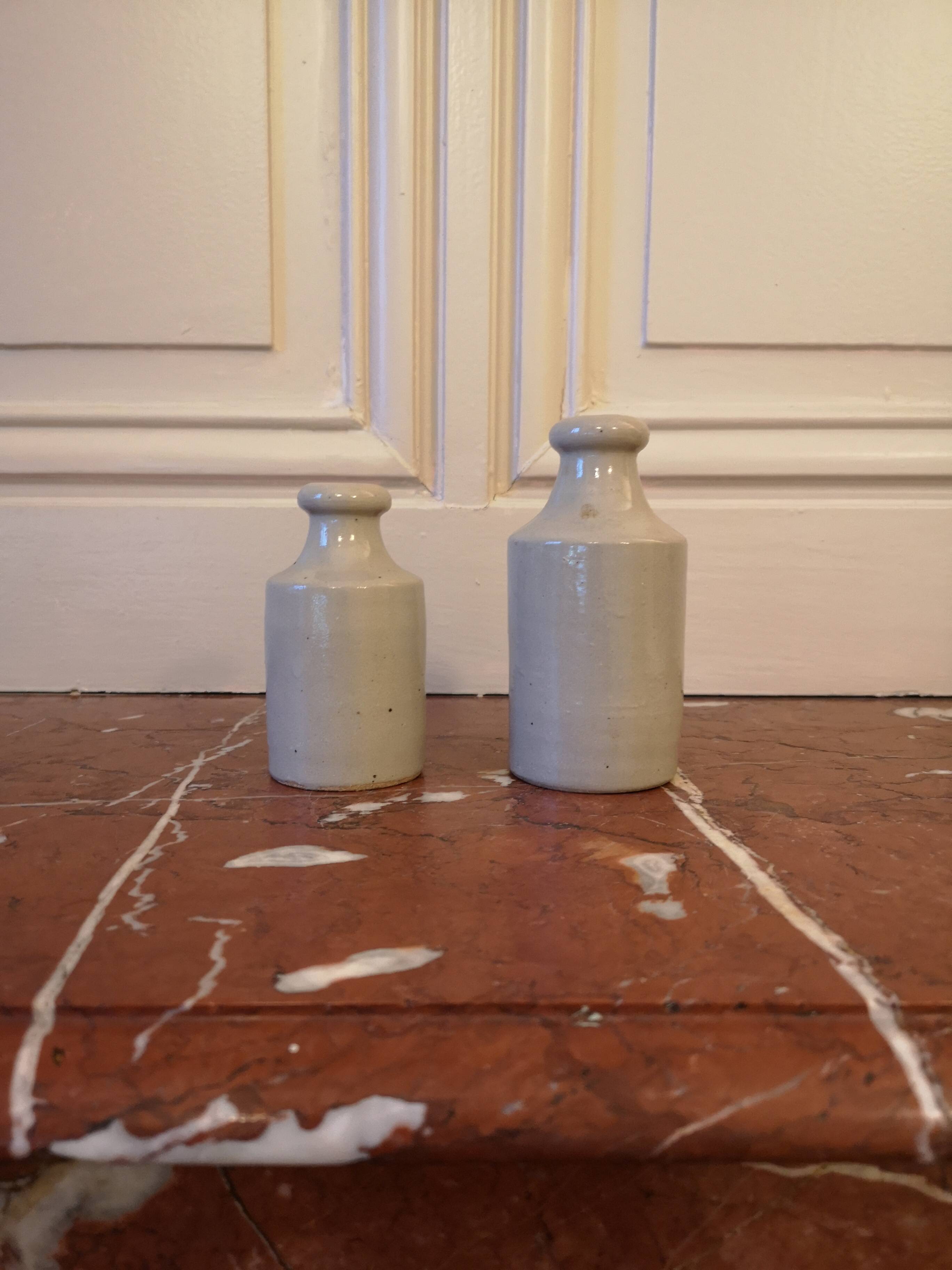 Old Mercury vials from the Dourdon Brothers Paris in sandstone