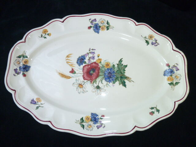 Oval dish Sarreguemines earthenware Model Agreste 37.5 cm