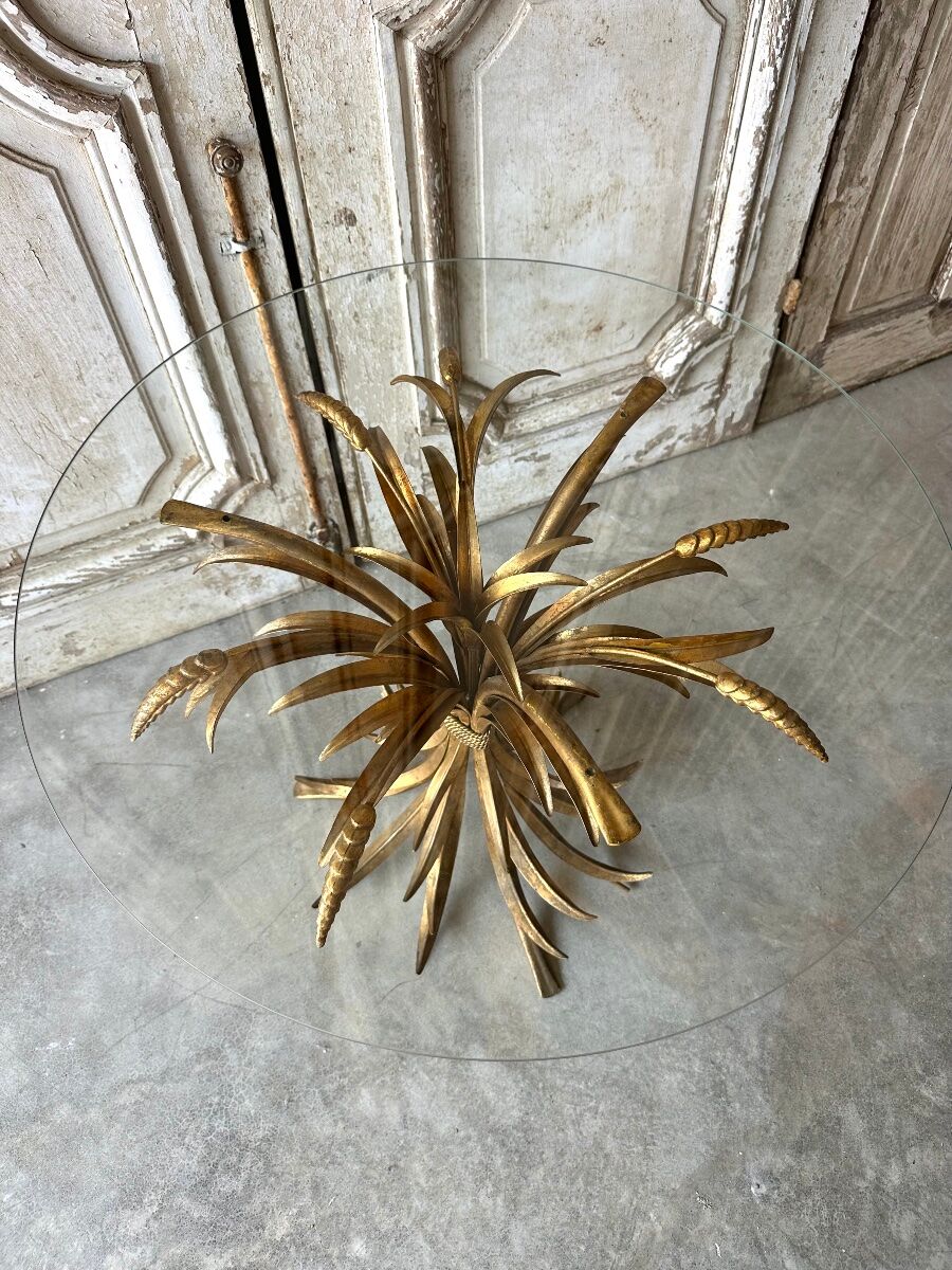 Small golden metal table circa 1960-70
