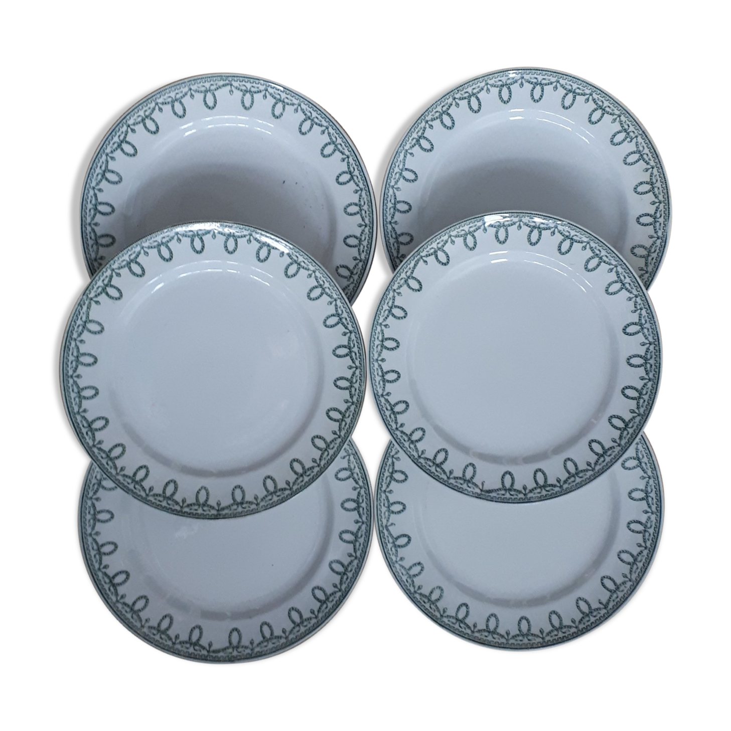 Lot de 6 assiettes plates Boch Bonaparte
