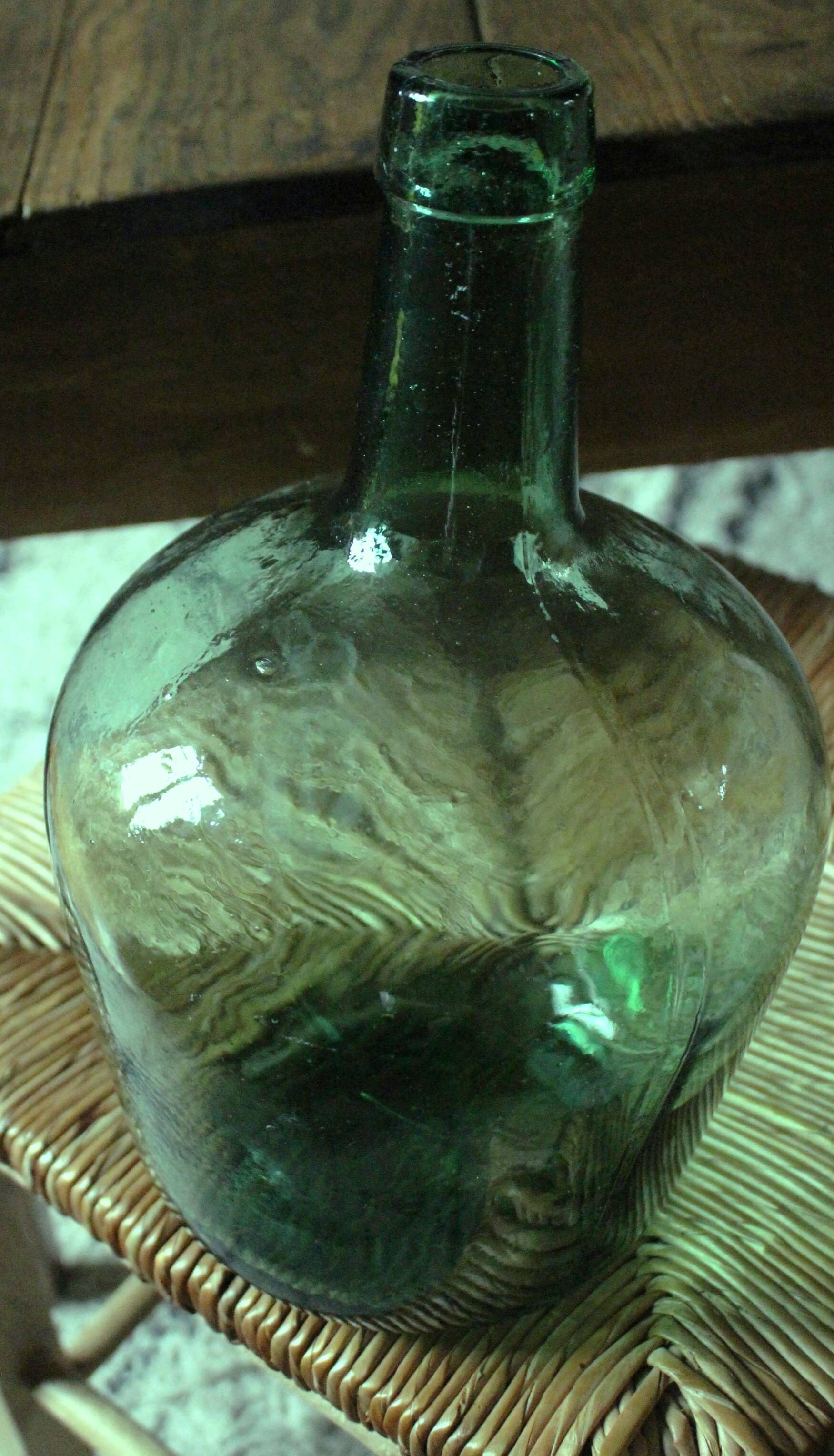 Bonbonne dame jeanne Viresa verre vert