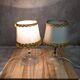 Pair of vintage lamps in plexiglass and gold metal