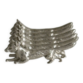 Lot de 6 porte couteaux renard en métal