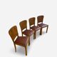 Set of 4 Art Deco dining chairs in walnut, Italy, 1930s-1940s.