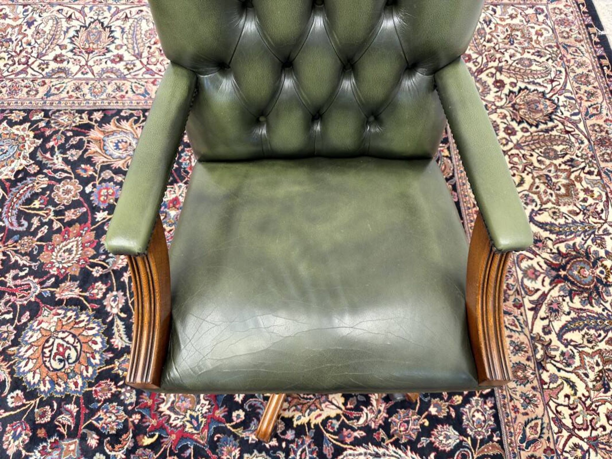 Green English Chesterfield Desk Chair