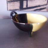 3 bowls, vintage Vallauris ceramic tripod cups