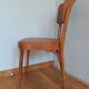 Bistro chair Baumann 1963 curved wood and skaï imitation leather caramel