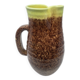 Pichet Pottery from Accolay in glazed ceramic, Brown and Yellow, France 1970.