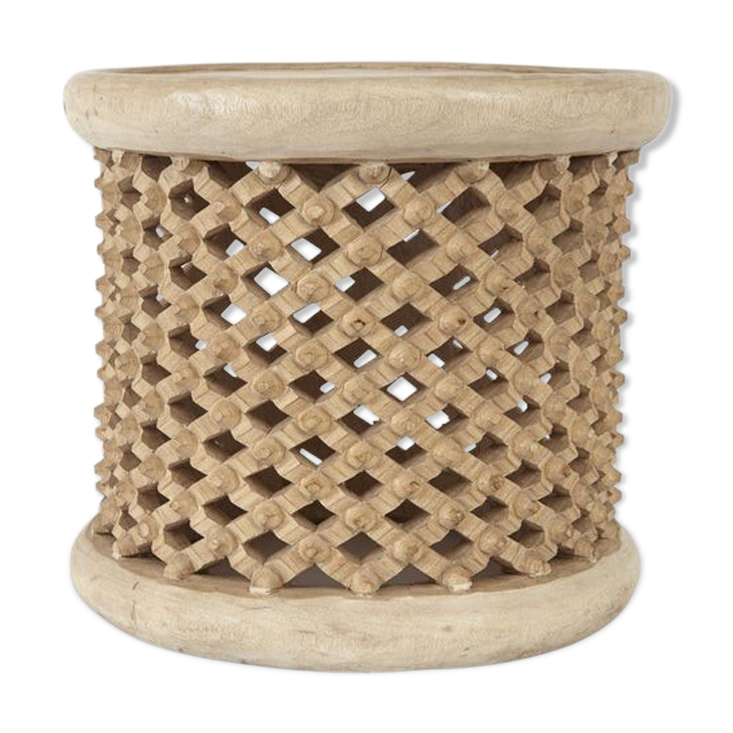 Brown wooden bamiléké tabouret