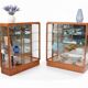 Art Deco Display Cabinets in Maple, Glass, and Mirror, Czech, 1930s, Set of 2