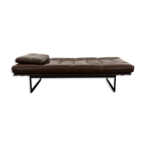 Méridienne en cuir marron par Marco Zanuso pour Zanotta, italie années 1970