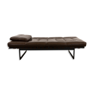 Europa - europe daybed in brown leather by maro zanuso for zanotta, italy 1970s