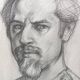 Portrait by Gabriele Vicari, pencil on paper, 1970s