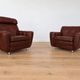 Vintage Danish mid-century lounge chairs by Svend Skipper in burgundy leather