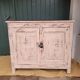 Antique low sideboard with powder pink patina – waxed solid wood