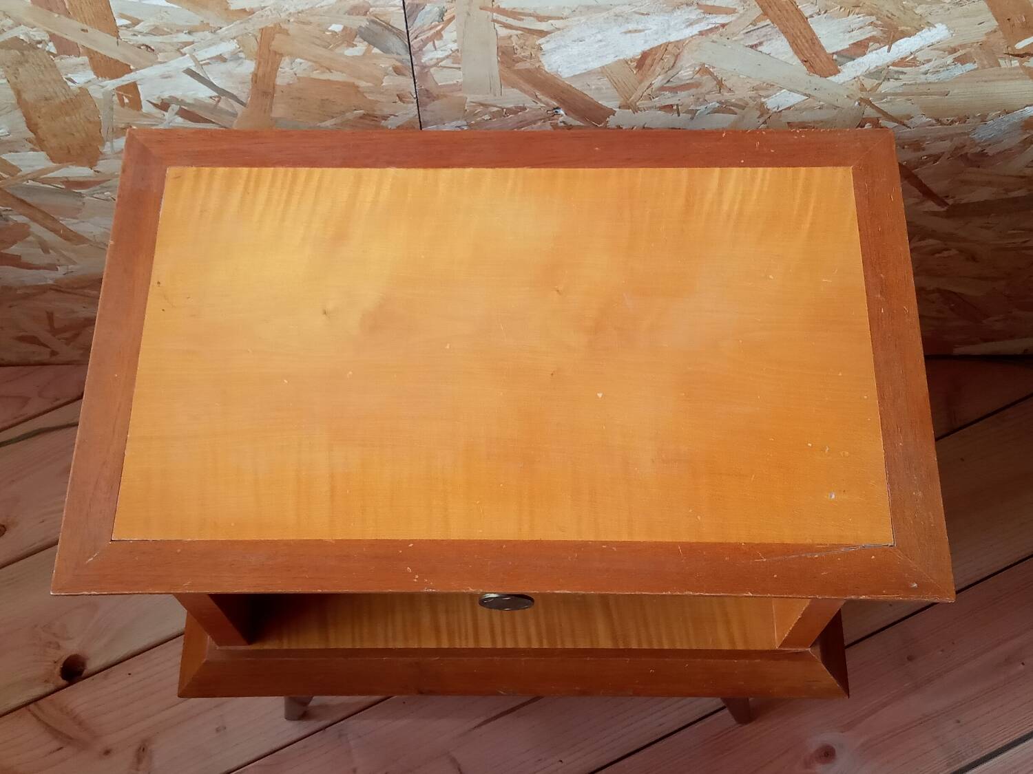 Bedside table with compass feet, 1950s