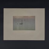 Lithograph by Henri Rivière The Beautiful Country of Brittany - Mist at Sea