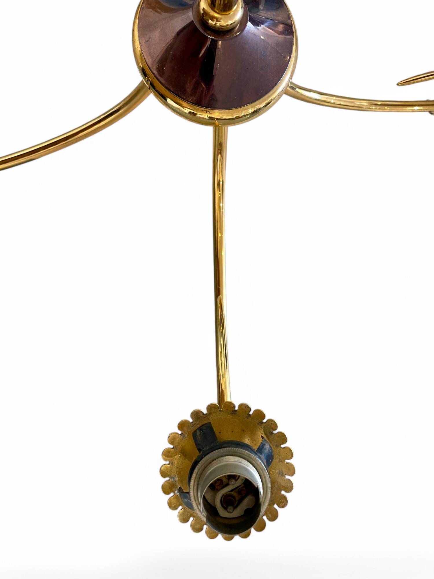 Vintage 4-light chandelier in chiseled glass