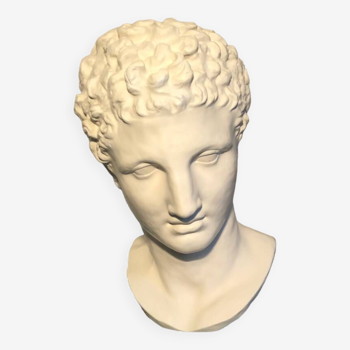 20th century plaque sculpture, bust of Hermes, large format