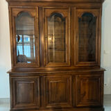 Library with 3 doors, Louis Philippe in French walnut.