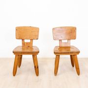 Chaises brutalistes en orme, 1970