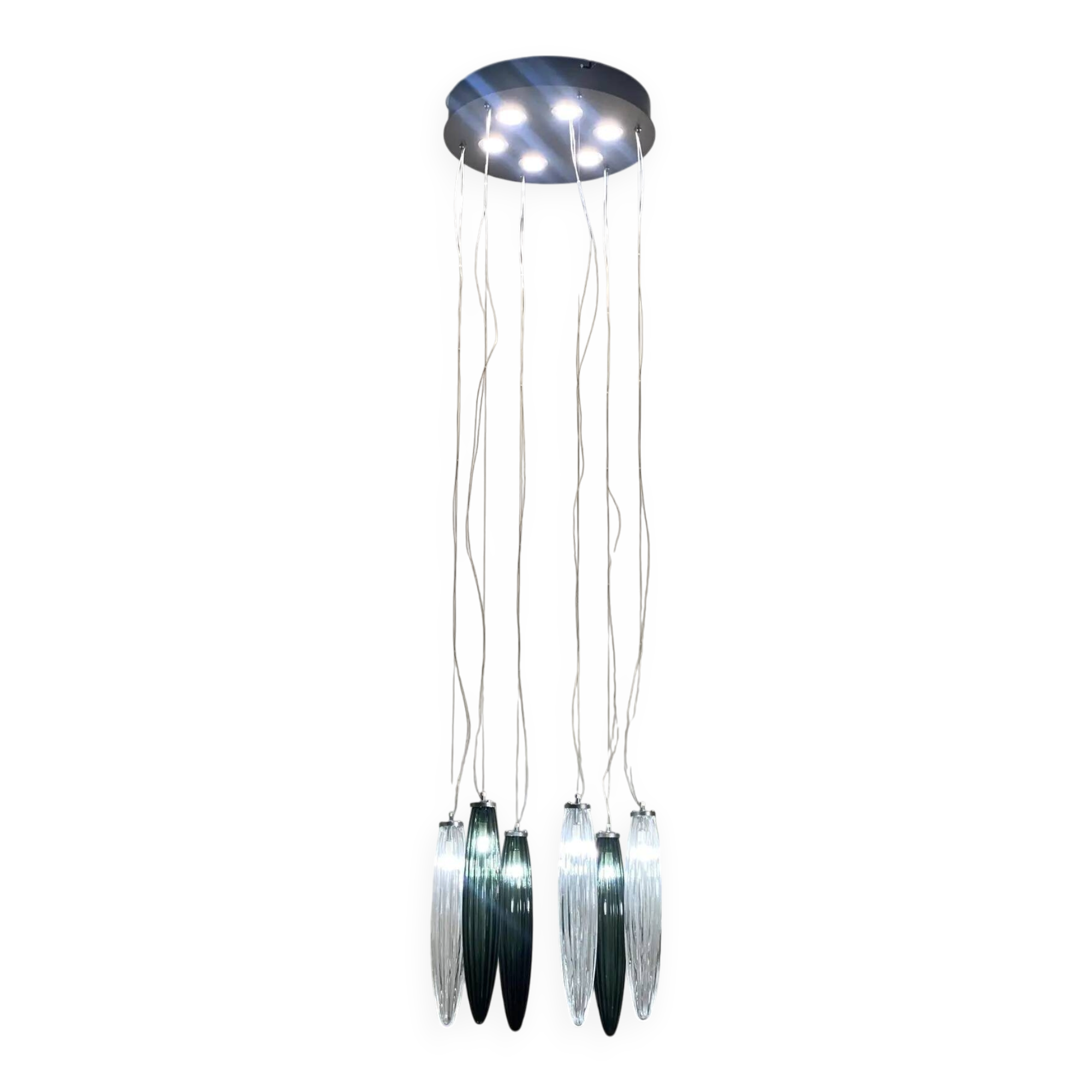 Contemporary Luxury Italian Green "Swords" Murano Glass Little Cascade by S