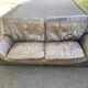2 or 3-seater Roche Bobois sofa in genuine brown-grey leather.