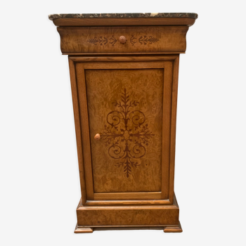 Bedside table in marquetry style Charles X, XXth century