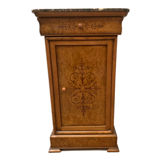 Bedside table in marquetry style Charles X, XXth century