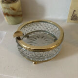 Cendrier cristal et laiton