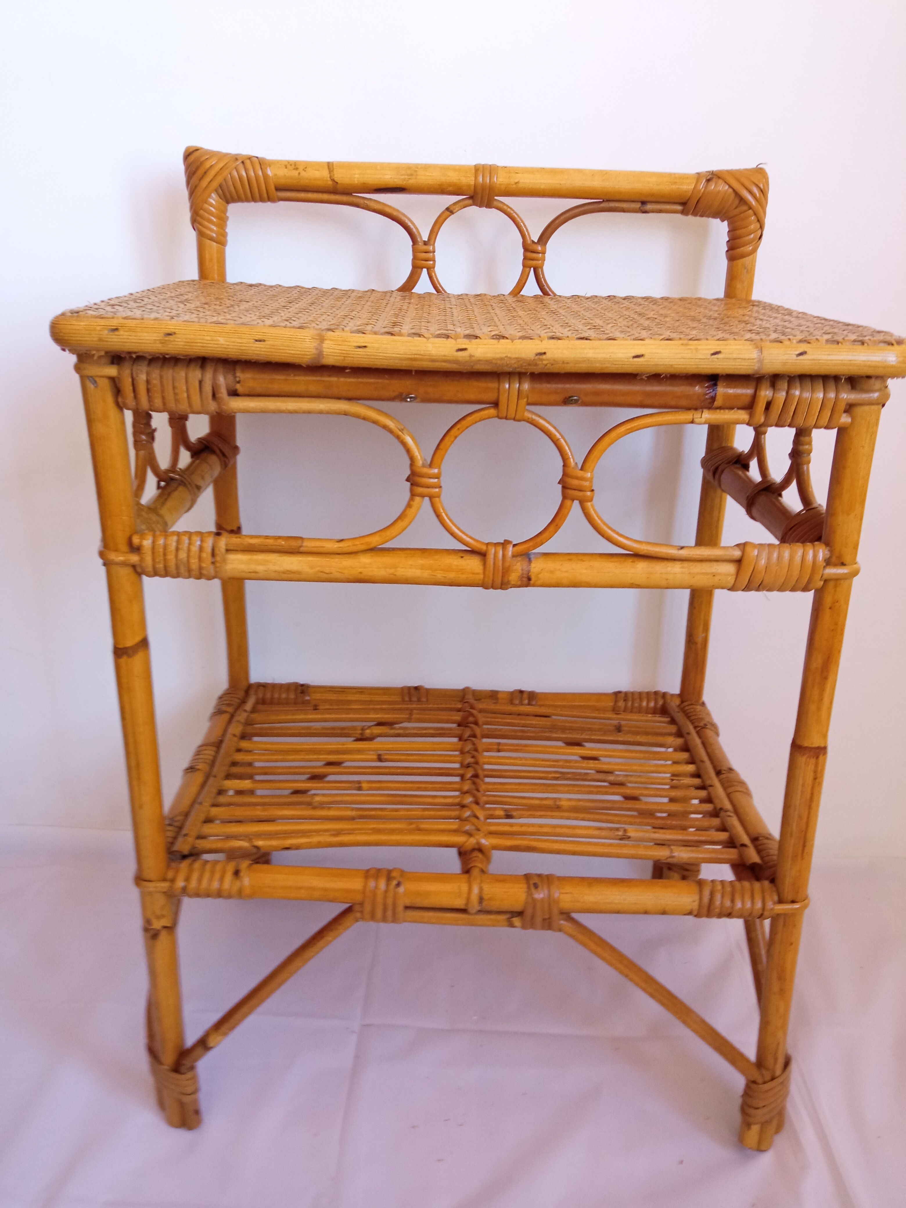 Pair of bamboo bedside tables