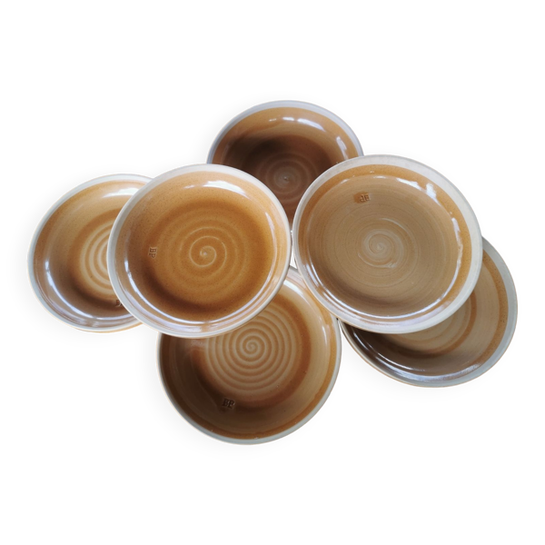 6 assiettes BP en grès de Bourgogne
