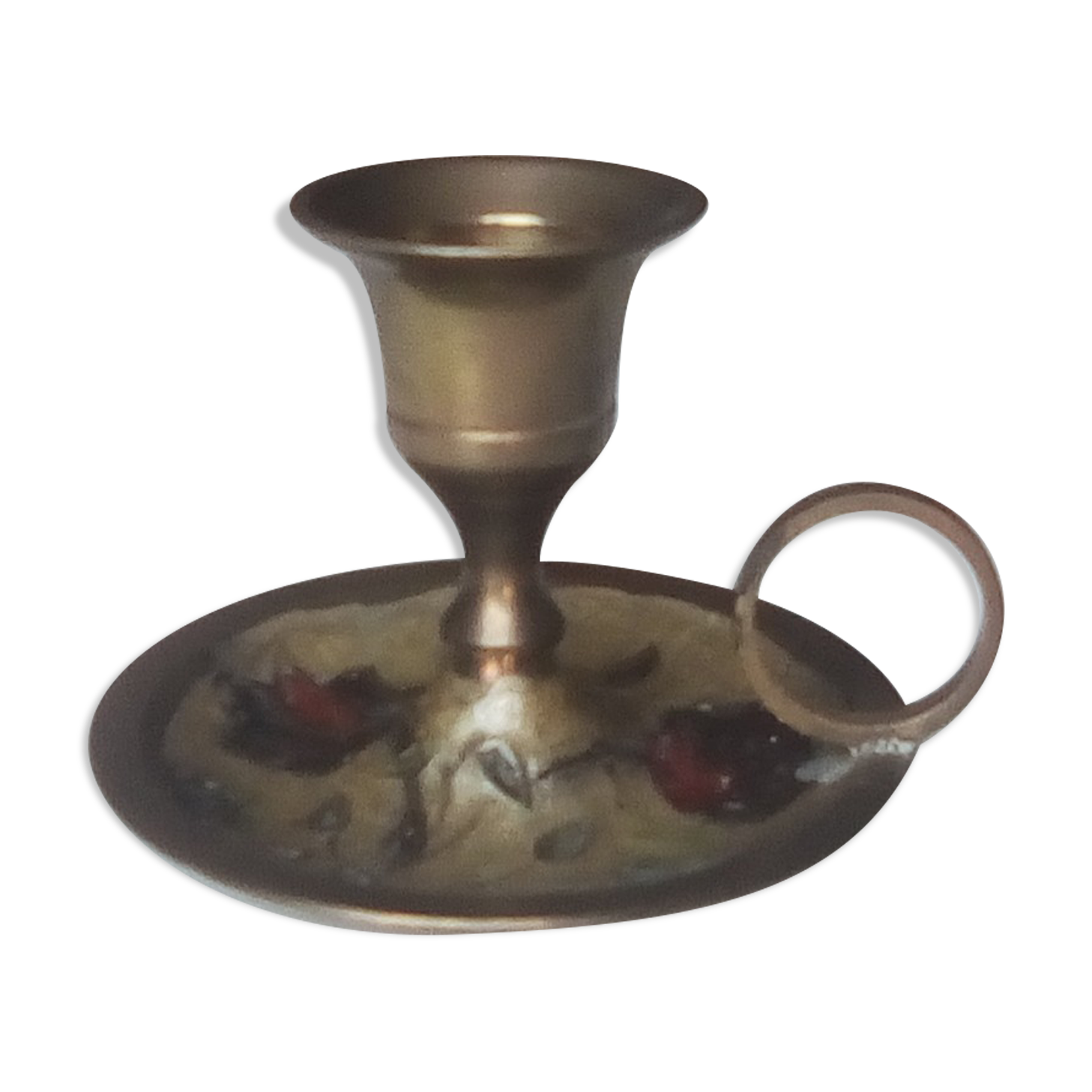 Vintage candlestick in brass cellar rat