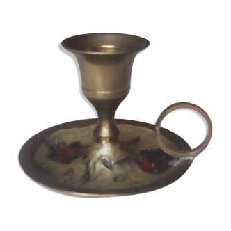 Vintage candlestick in brass cellar rat