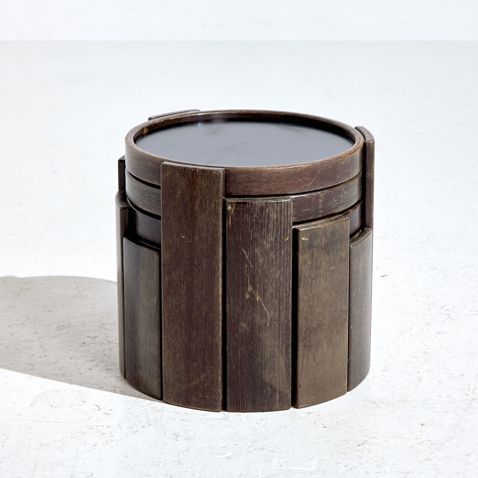 Set of four ‘model 780’ beechwood nesting tables from the 1960s, designed by gianfranco frattini for cassina