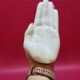 Empty White Porcelain Pocket in the Shape of a Vintage Hand