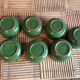 Set of 7 glazed terracotta cups